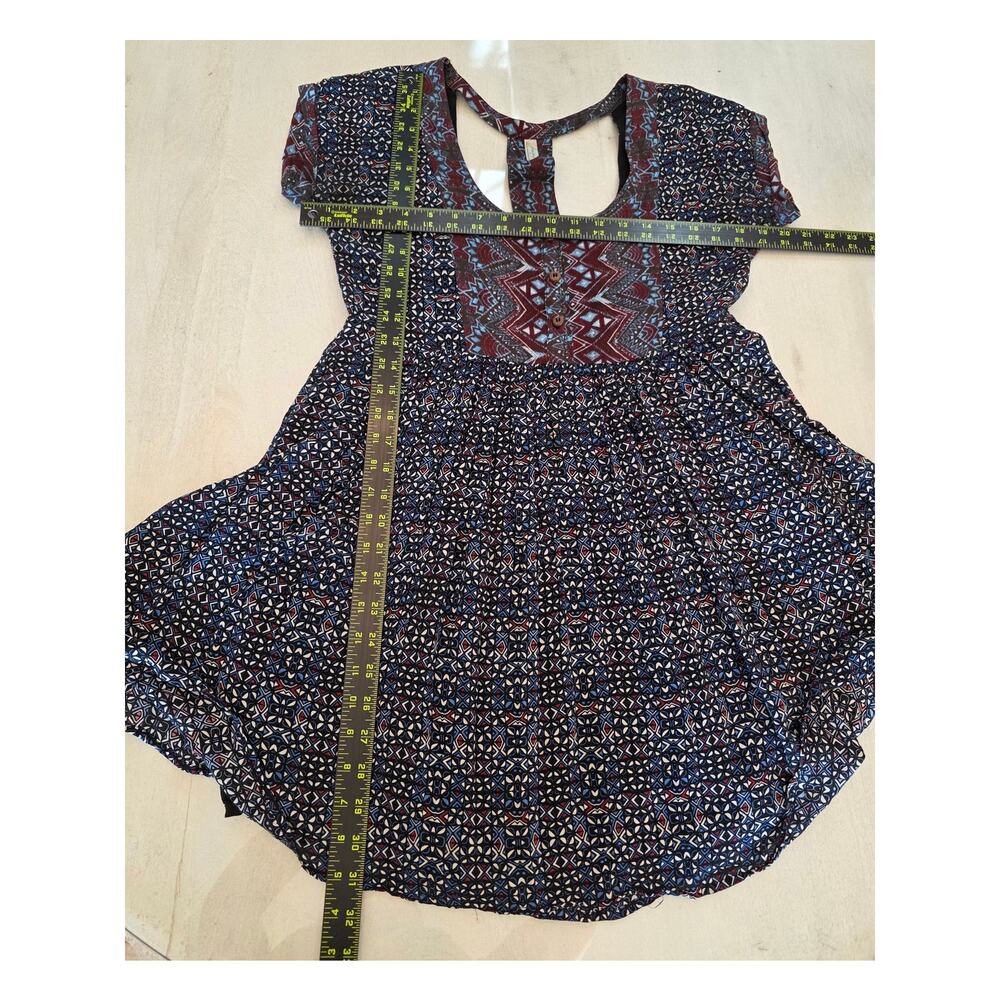Free People Sundown Babydoll Mini Dress SZ XS Cutout Bohemian Pockets - Picture 9 of 9